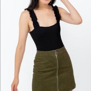 NWT Black ruffle strap bodysuit